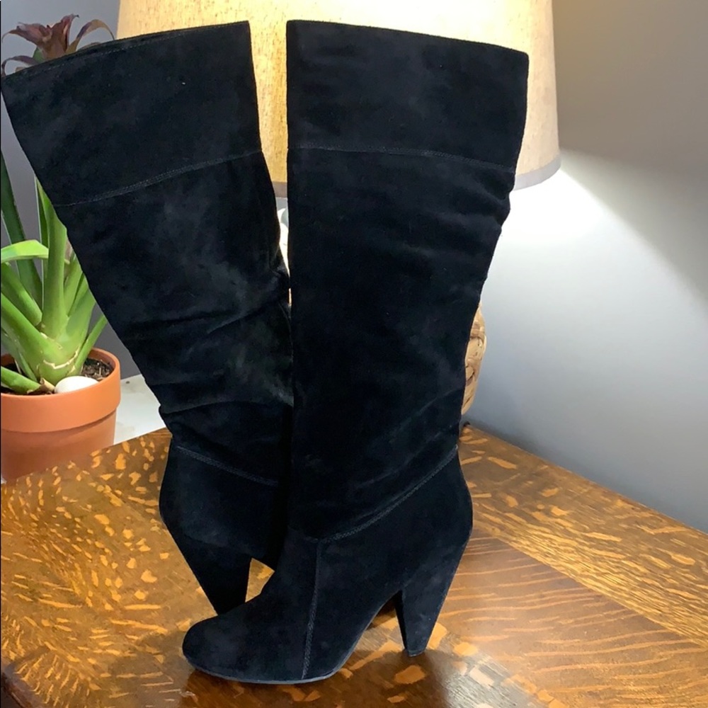 BCBGeneration tall black suede heeled boots